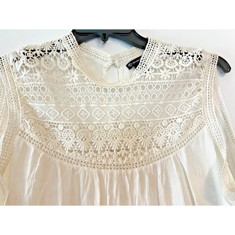 New Directions Women's  Crocheted Ivory Dressy Tank Size XL - Picture 4 of 8